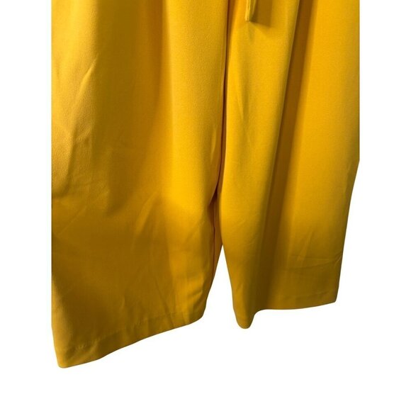 Mod X Women's Sunflower Yellow Crepe Texture Sleeveless Wide Leg Jumpsuit Size X - Picture 3 of 11